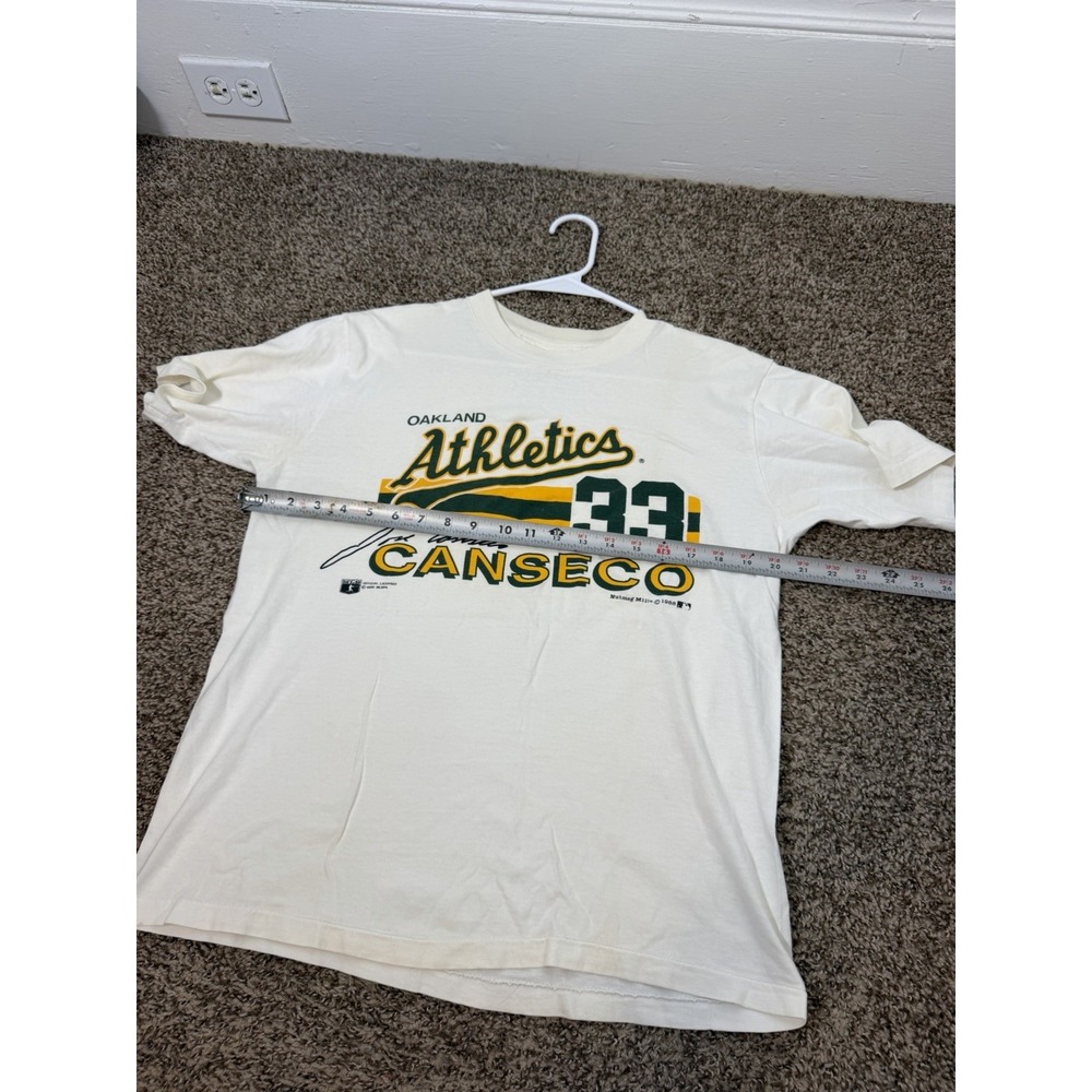 Vintage 1988 Jose Canseco Oakland A's Nutmeg Mills T Shirt Single Stitch Large - Picture 7 of 8